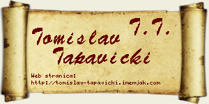Tomislav Tapavički vizit kartica